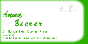 anna bierer business card
